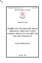 Nghiên cứu ứng dụng kỹ thuật kiểm soát chọn lọc cuống glisson trong cắt gan điều trị ung thư tế bào gan