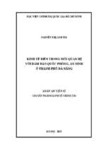 Kinh tế biển trong mối quan hệ với đảm bảo quốc phòng, an ninh ở thành phố đà nẵng