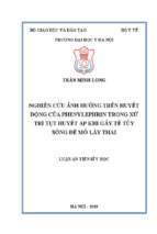 Nghiên cứu ảnh hưởng trên huyết động của phenylephrin trong xử trí tụt huyết áp khi gây tê tủy sống để mổ lấy thai