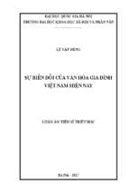 Sự biến đổi của văn hóa gia đình việt nam hiện nay