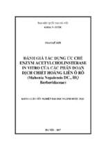 đánh giá tác dụng ức chế enzym acetylcholinsterase in vitro của các phân đoạn dịch chiết hoàng liên ô rô (mahonia nepalensis dc., họ berberidaceae)