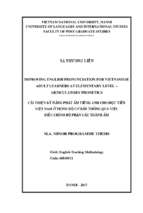 Improving english pronunciation for vietnamese adult learners at elementary level – articulatory phonetics