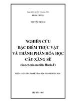 Nghiên cứu đặc điểm thực vật và thành phần hóa học của xăng sê (sanchezia nobilis hook.f.)