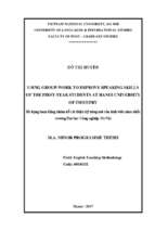 Sử dụng hoạt động nhóm để cải thiện kỹ năng nói của sinh viên năm nhất trường đại học công nghiệp hà nội