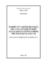 Nghiên cứu thành phần hóa học của cây sân vũ diệp (panax bipinnatifidius seem) thu hái ở sa pa, lào cai