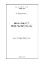 Kỹ năng giải quyết tranh chấp dân sự bằng hòa giải