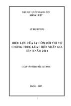 Hiệu lực của ly hôn đối với vợ chồng theo  luật hôn nhân gia đình năm 2014