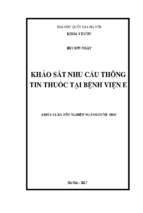 Khảo sát nhu cầu thông tin thuốc tại bệnh viện e