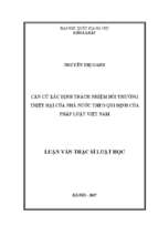 Căn cứ xác định trách nhiệm bồi thường thiệt hại của nhà nước theo quy định của pháp luật việt nam