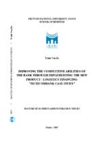 Improving the competitive abilities of the bank through implementing the new product   logistics financing   techcombank case study