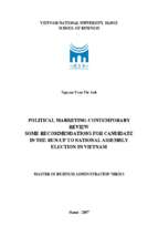 Political marketing   contemporary review some recommendations for candidate in the run up to national assembly election in vietnam