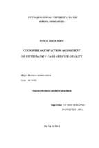 Customer satisfaction assessment on vietnambank's card service quality = đánh giá độ thỏa mãn của khách hàng đối với dịch vụ thẻ của vietinbank.