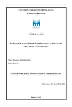 Sales force management in undergraduate education the case of fpt university = quản lý đội ngũ bán hàng trong lĩnh vực giáo dục đại học và nghiên cứu trường hợp của trường đại học fpt. 