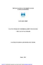 Valuing stocks of commercial joint stock banks   the case of sacombank = định giá cổ phiếu ngân hàng thương mại qua trường hợp ngân hàng sacombank.