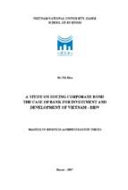 A study on issuing corporate bond the case of bank for investment and development of vietnam  bidv