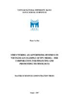 Structuring an advertising business in vietnam (an example of fpt media   the corporation for financing and promoting technology)