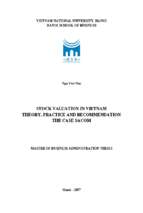 Stock valuation in vietnam theory, practice and recommendation the case sacom