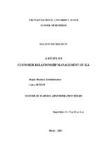 A study on customer relationship management of ila = nghiên cứu về công tác quản trị quan hệ khách hàng của công ty ila.