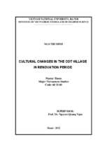 Cultural changes in the cot village in renovation period = những biến đổi văn hóa ở làng cót thời kỳ đổi mới.