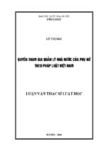 Quyền tham gia quản lý nhà nước của phụ nữ theo pháp luật việt nam