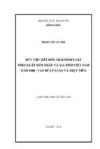 Hủy việc kết hôn trái pháp luật theo luật hôn nhân và gia đình việt nam năm 2000   vấn đề lý luận và thực tiễn