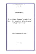 áp dụng biện pháp khẩn cấp tạm thời trong việc giải quyết vụ án dân sự tại tòa án cấp sơ thẩm