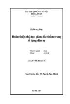 Hoàn thiện thủ tục giám đốc thẩm trong tố tụng dân sự