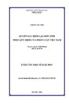 Quyền xác định lại giới tính theo quy định của pháp luật việt nam