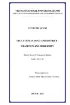 Education in dong anh district   tradition and modernity = giáo dục đông anh   truyền thống và hiện đại.