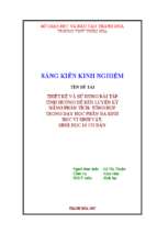 Thiết kế và sử dụng bài tập tình huống để rèn luyện kỹ năng phân tích tổng hợp trong dạy học phần 3 sinh học vi sinh vật, sinh học 10 cơ bản.