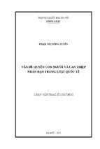 Vấn đề quyền con người và can thiệp nhân đạo trong luật quốc tế