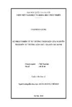 Sự phát triển từ tư tưởng thân dân của nguyễn trãi đến tư tưởng dân chủ của hồ chí minh