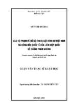 Các tội phạm về hối lộ theo luật hình sự việt nam và công ước quốc tế của liên hiệp quốc về chống tham nhũng