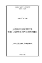 Nuôi con nuôi thực tế theo luật nuôi con nuôi năm 2010.