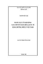 Pháp luật về hợp đồng vận chuyển hàng hóa quốc tế bằng đường biển ở việt nam