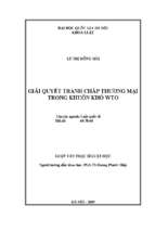 Giải quyết tranh chấp thương mại trong khuôn khổ wto