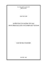 Quyền tự do tín ngưỡng tôn giáo trong pháp luật quốc tế và pháp luật việt nam