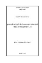 Quy chế pháp lý về sở giao dịch hàng hóa theo pháp luật việt nam