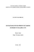 Sustainable development of marine economy in halong city = phát triển bền vững kinh tế biển thành phố hạ long.