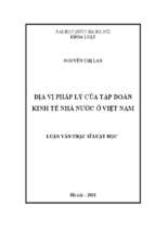 địa vị pháp lý của tập đoàn kinh tế nhà nước ở việt nam