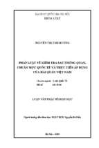 Pháp luật về kiểm tra sau thông quan, chuẩn mực quốc tế và thực tiễn áp dụng của hải quan việt nam