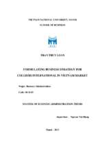 Formulating business strategy for colliers international in vietnam market = hoạch định chiến lược kinh doanh cho công ty colliers international tại thị trường việt nam.