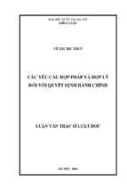 Các yêu cầu hợp pháp và hợp lý đối với quyết định hành chính