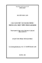 Cải cách thủ tục hành chính   thông qua thực tiễn tỉnh nam định