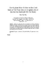 Các tội phạm khác về chức vụ theo luật hình sự việt nam (trên cơ sở nghiên cứu số liệu địa bàn thành phố hồ chí minh)