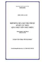 Hợp đồng mua bán nhà thuộc sở hữu tư nhân (qua thực tiễn thực hiện)