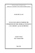 Study on situation to overcome the consequences of toxic chemicals to humans in cam lo district, quang tri province