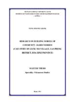 Reseach on building models of community   based tourism (the case of giang mo village, cao phong district, hoa binh province