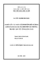 Nghiên cứu các nhân tố ảnh hưởng đến dự định khởi sự kinh doanh của sinh viên các trường đại học khu vực tỉnh quảng ngãi tt