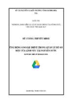 Sáng kiến ứng dụng google drive trong kiểm soát hồ sơ “một cửa” lĩnh vực tài nguyên nước